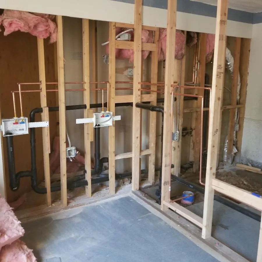 Copper pipe rough-in and plumbing installation in Trenton